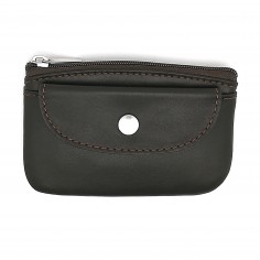 Monedero de cuero Vuelto con solapa para tarjetas  Ref. 10013 marron