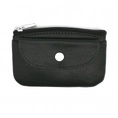 Monedero de cuero Vuelto con solapa para tarjetas Ref. 10013 negro