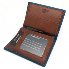 Cartera de Piel para Hombre con Monedero, Linea Toronto, Ref. 15151 azul jeans 2