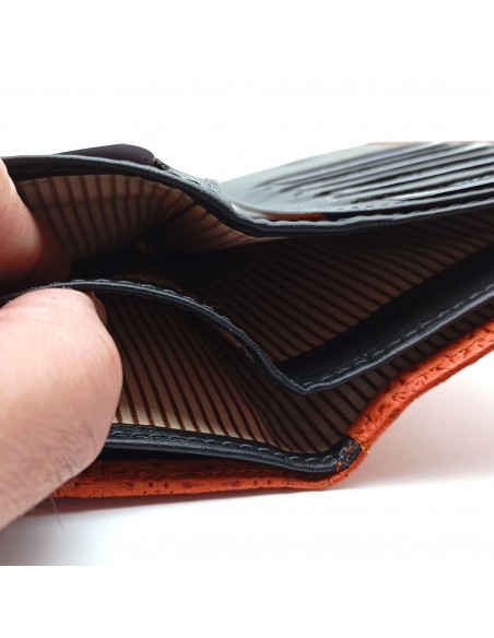 Monedero Billetera de Piel para Mujer Tamaño Grande, FELIZIA Naranja compartimentos para billetes