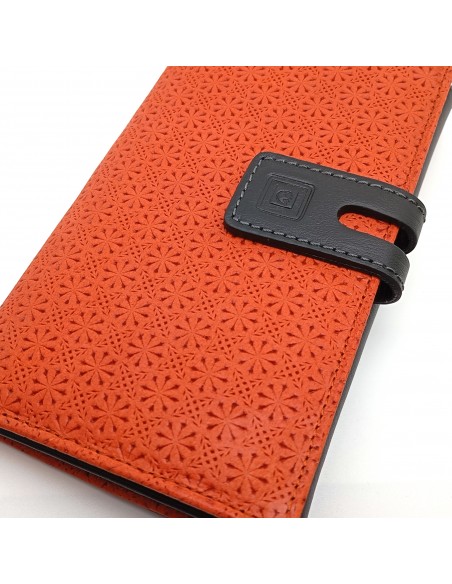 Monedero Billetera de Piel para Mujer Tamaño Grande, FELIZIA Naranja