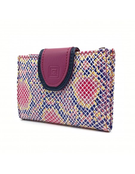 Cartera de piel para Mujer Pequeña con Monedero interior, JADORE malva