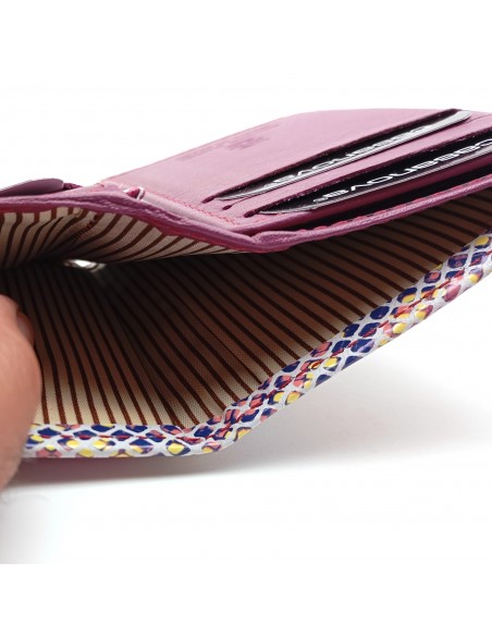 Cartera de piel para Mujer Pequeña con Monedero interior, JADORE malva, billetes.