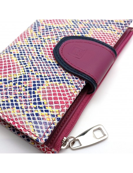 Cartera de piel para Mujer Pequeña con Monedero interior, JADORE malva