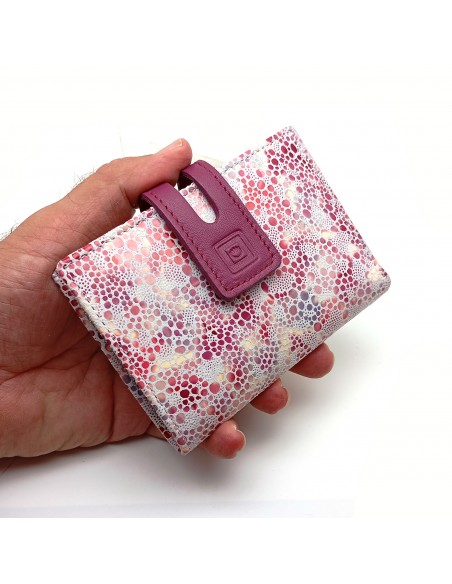 Cartera de piel para Mujer Pequeña con Monedero interior, PEZRAYA, color malva, parte externa