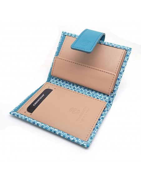 Cartera de piel para Mujer Pequeña con Monedero interior, MELISA turquesa  interior