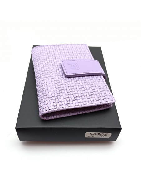 Cartera de piel para Mujer Pequeña con Monedero interior, NEXUS lila con caja