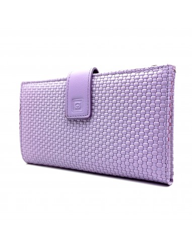 Monedero billetero de piel para mujer grande NEXUS lila