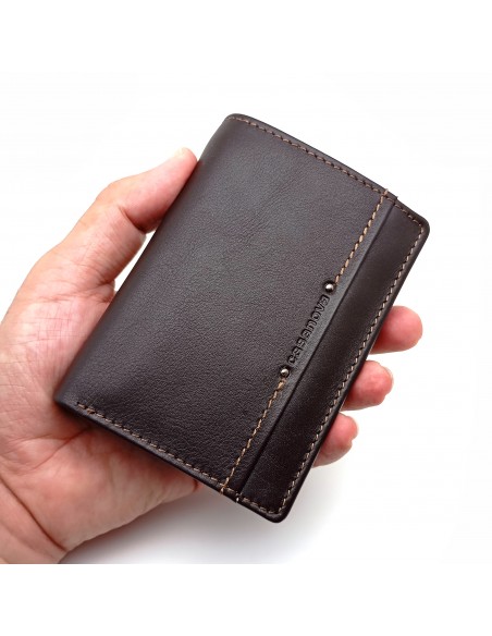Cartera con monedero de piel para hombre COSTURA marron