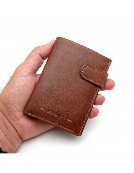 Cartera con monedero de piel para hombre VERONA marrón
