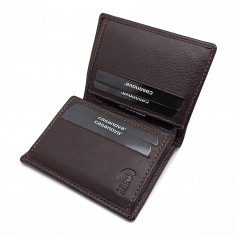 Cartera con monedero exterior piel para hombre COSTURA marrón 2