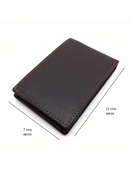 Mini/Cartera americana con monedero piel para hombre COSTURA marrón  medidas