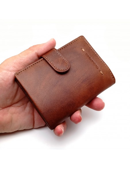 Mini Cartera con monedero piel para hombre VERONA marron