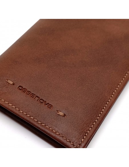 Mini Cartera con monedero piel para hombre VERONA marrón marca