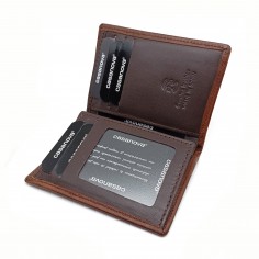 Cartera tarjetero de piel para hombre VERONA marron 2