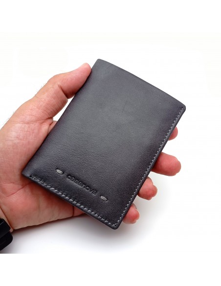 Cartera tarjetero de piel para hombre VERONA negro