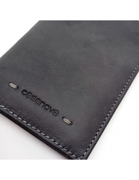 Cartera tarjetero de piel para hombre VERONA negro marca