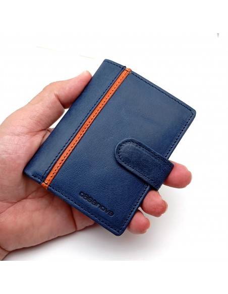 Cartera con monedero exterior piel para hombre TORONTO azul