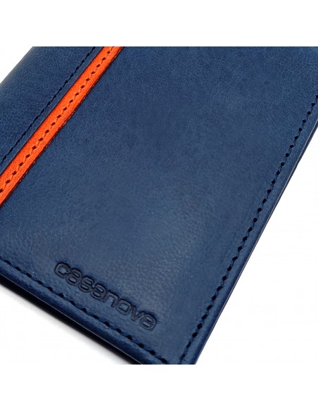 Cartera con monedero exterior piel para hombre TORONTO azul