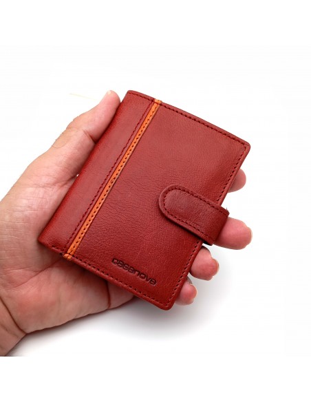 Cartera con monedero exterior piel para hombre TORONTO burdeos