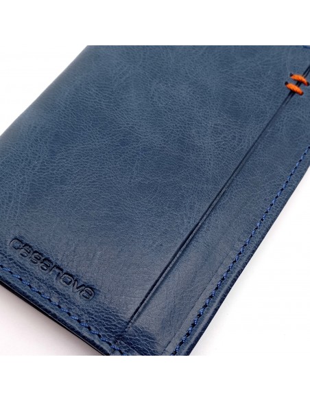 Mini Cartera con monedero exterior piel para hombre CALIFORNIA Azul
