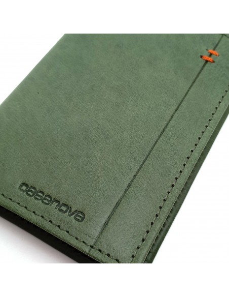 Mini Cartera con monedero exterior piel para hombre CALIFORNIA verde