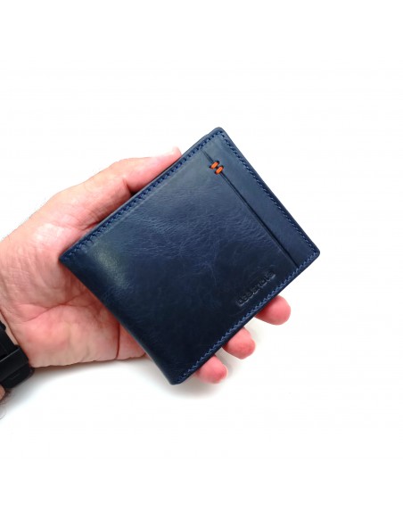 Cartera americana con monedero de piel para hombre CALIFORNIA azul