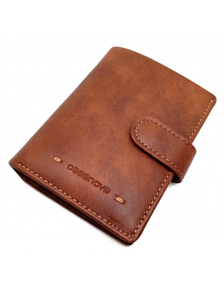Mini Cartera con monedero piel para hombre VERONA marron