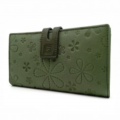 【 MONEDERO BILLETERA DE PIEL PARA MUJER GRANDE 】▷ FLORES