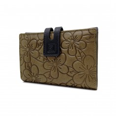 【 MONEDERO BILLETERA EN PIEL PARA MUJER  MEDIANO 】▷ HORTENSIA