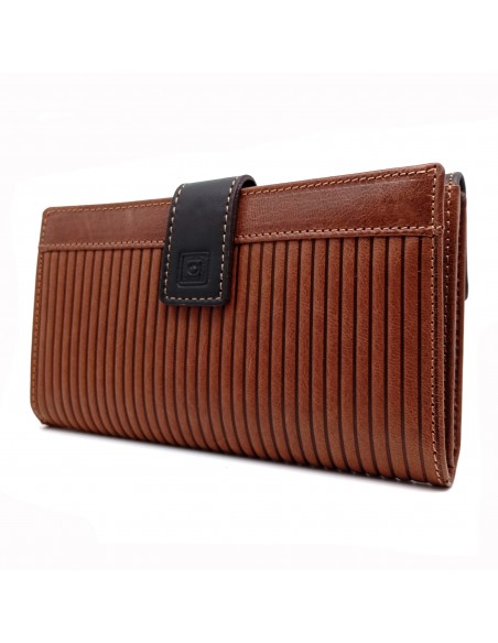 Monedero Billetero de Piel para Mujer Tamaño Grande, PANA marron