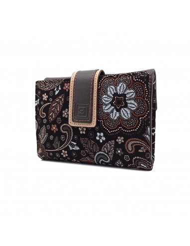 Monedero Billetero de Piel para Mujer Pequeño, GUILLERMINA marrón