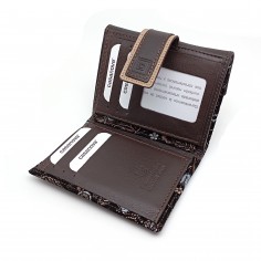 Monedero Billetero de Piel para Mujer Pequeño, GUILLERMINA marrón 2