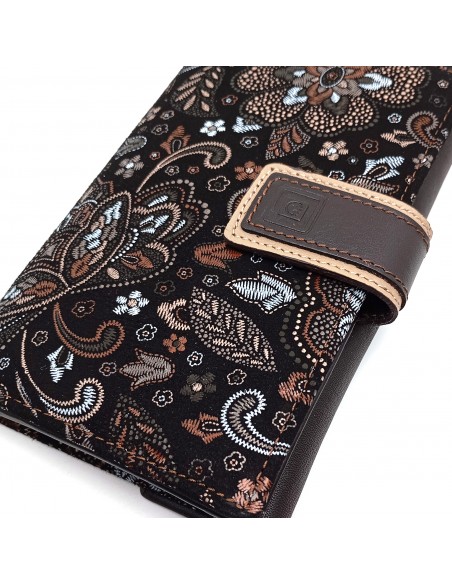 Monedero Billetero de Piel para Mujer Pequeño, GUILLERMINA marrón diseño