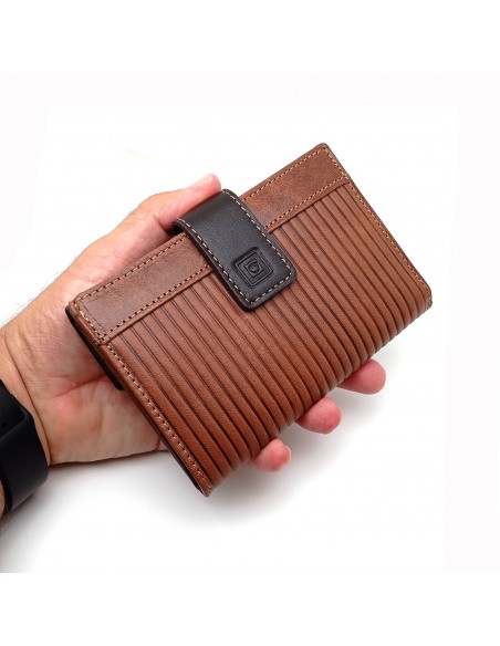 Monedero Billetera en Piel Para Mujer Tamaño Mediano, PANA marrón diseño