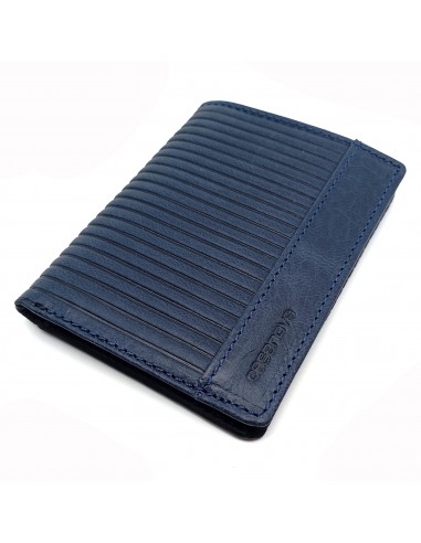Cartera tarjetero de piel para hombre PANA azul