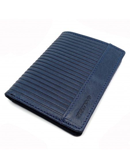 Cartera tarjetero de piel para hombre PANA azul