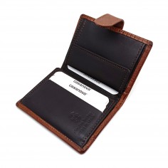 Mini Cartera con Monedero Piel para Hombre PANA marron 2