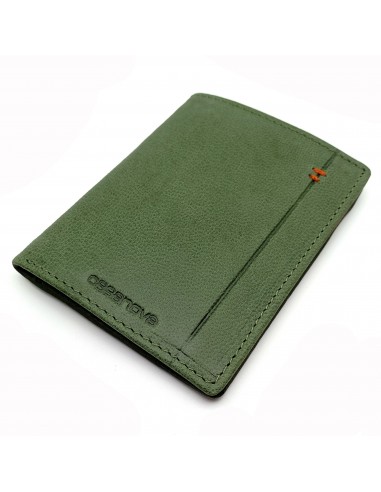 Mini/Cartera tarjetero de piel para hombre CALIFORNIA verde