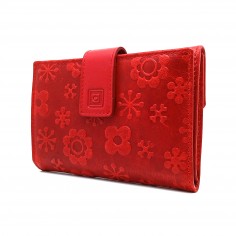【 MONEDERO BILLETERA EN PIEL PARA MUJER  MEDIANO 】▷ GR FLORES
