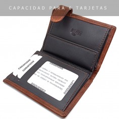 【 CARTERA CON MONEDERO DE PIEL PARA HOMBRE 】▷ ROMA 2