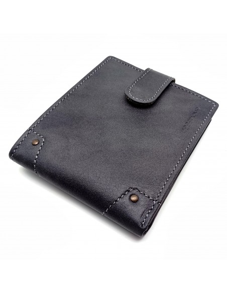 Cartera americana con Monedero de piel para hombre ROMA negro