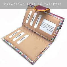 【 MONEDERO BILLETERO DE PIEL PARA MUJER GRANDE 】▷  CUBE 2