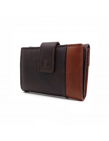 Monedero Billetero de Piel para Mujer Pequeño, BILBAO marron