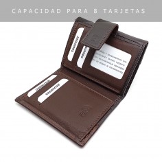 Monedero Billetero de Piel para Mujer Pequeño, SANTIAGO 2