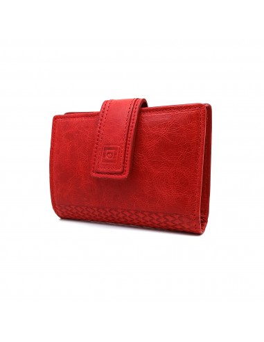 Cartera de piel para Mujer Pequeña con Monedero interior, TOLEDO rojo