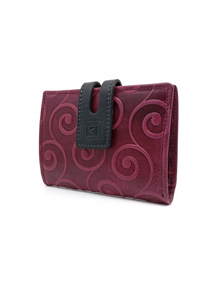 Cartera de piel para Mujer Pequeña con Monedero interior, CORDOBA mora